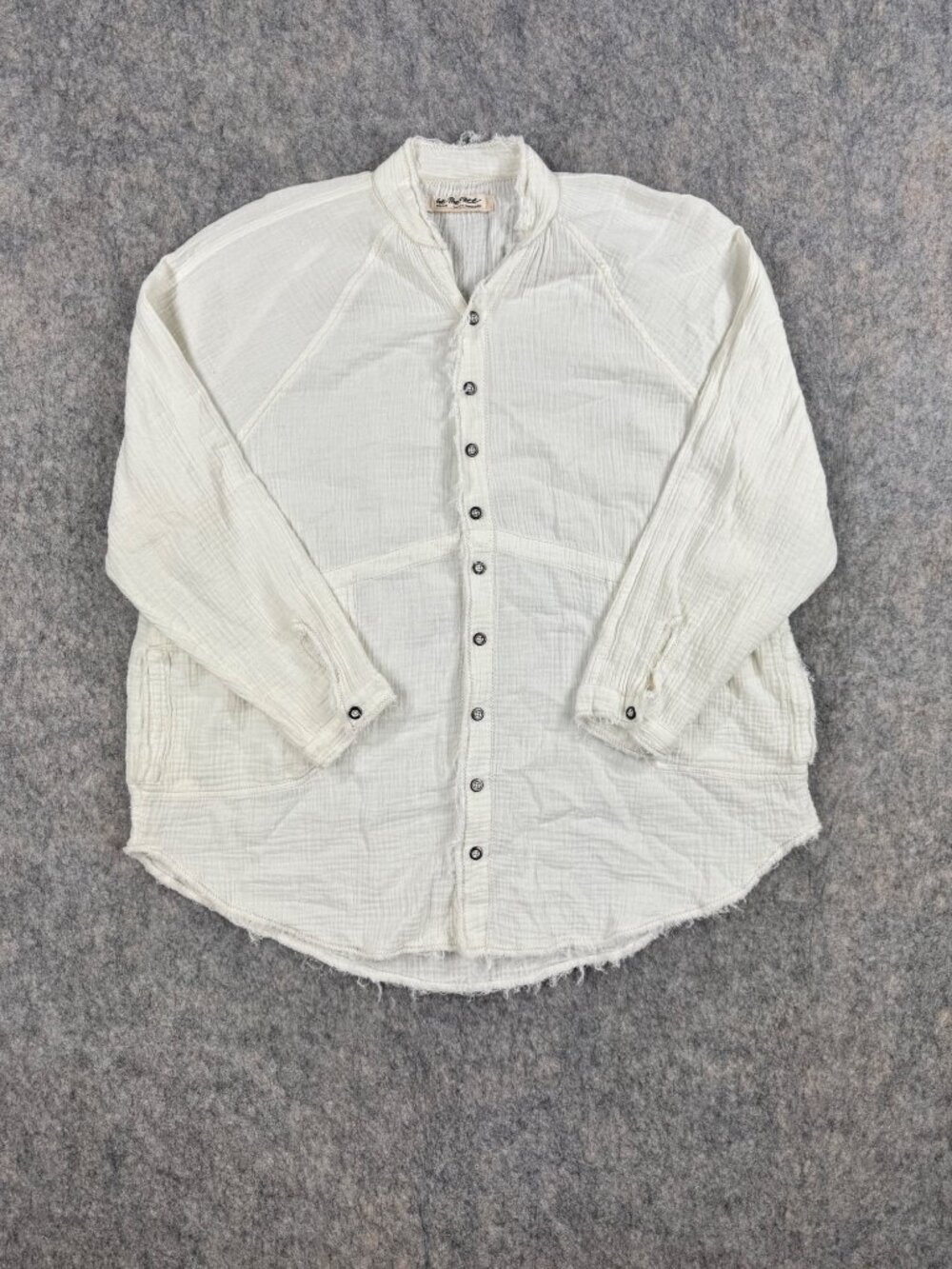 We The Free Summer Daydream Button Down Top Ivory Sz M